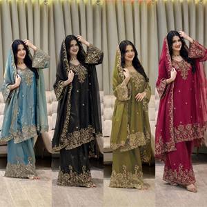 Ensemble Kurti et Palazzo nouvellement lancé, vêtements indiens et pakistanais, ensemble Palazzo avec dupatta, provenant d'un fournisseur indien. - Product Image 1