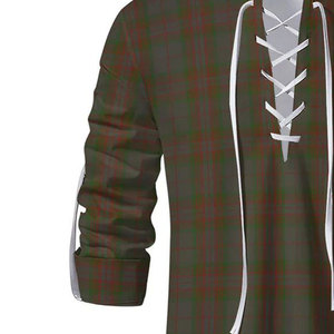Chemise Kilt Jacobite Traditionnelle Écossaise pour Homme - Chemise à Carreaux Tartan Gris Personnalisée à Manches Longues avec Lacets Qualité Supérieure - Product Image 4
