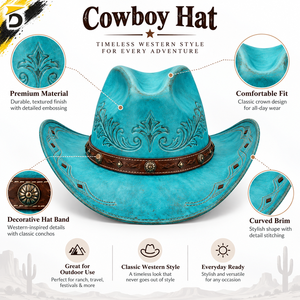 Sombrero de Vaquero con Interior Cómodo, Ajuste Seguro y Construcción Duradera para Eventos en Ranchos, Viajes, Festivales y Uso Casual - Product Image 6