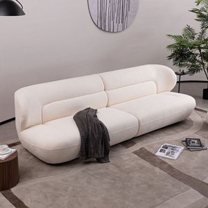 YP40116W stile moderno bianco soggiorno divano curva Design circolare per uso ufficio o camera da letto - Product Image 1