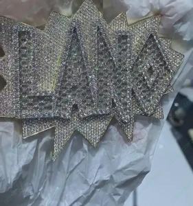 จี้ฮิปฮอปแบบกำหนดเองได้ ประดับเพชรโมอิสซาไนต์ สองชั้น เงินแท้ 925 ผ่านการทดสอบเพชร จี้แฟชั่นสำหรับแร็ปเปอร์ ผู้ชาย - Product Image 3