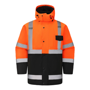 Chaqueta de Seguridad de Alta Visibilidad Certificada, de Algodón, para Trabajo al Aire Libre, Transpirable, con Cinta Reflectante, Ropa Protectora - Product Image 3