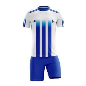 Camiseta de Fútbol para Hombre, Blanca y Azul, Estampada, de Manga Corta, Cuello Redondo, Poliéster que Absorbe la Humedad, Uniforme para Todas las Temporadas - Product Image 6
