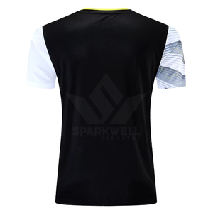 Maillot de volley-ball personnalisé pour homme, bleu marine, blanc, rouge, sublimé, col rond, manches courtes, polyester respirant, uniforme d'équipe - Product Image 4