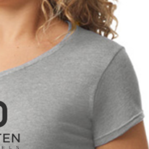Camiseta de Cuello en V para Mujer, Color Gris, Algodón Suave, Informal, Manga Corta, Cómoda, Básica, Personalizable, Venta al Por Mayor para Damas - Product Image 6