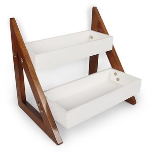 Modern Wooden Spice <b>Rack</b> Drawer <b>Storage</b> Holder 2 Tier <b>Kitchen</b> Organizer for Home Hotel Restaurant - Product Image 2