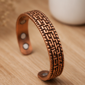 Authentic Maze <b>Engraved</b> Pure Metal Magnetic Cuff <b>Bangle</b> Bracelet Fashionable Metal Jewelry Exquisite Embossed Design - Product Image 3