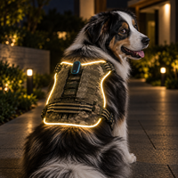 Harnais de sécurité LED pour chien Qcool avec sangle réfléchissante, poignée arrière anti-traction, pour l'entraînement en extérieur, pour chiens de taille moyenne et grande