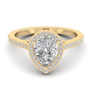 Anillo de compromiso REYES de alta calidad en plata de ley 925 con certificado GRA, joyería fina con corte de pera, moissanita de 2.29 quilates y halo, para ella. - Product Image 6