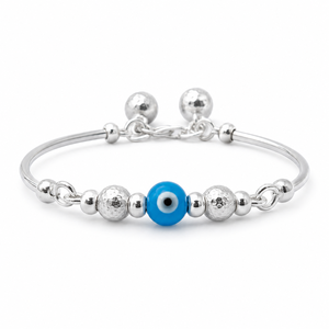 925 sterling silver BLUEeye bangle sterling silver <b>bead</b> <b>bracelet</b> blue eye <b>bracelet</b> adjustable silver bangle protection jew - Product Image 3