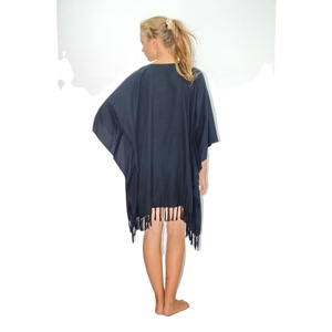 New Arrival Summer 100% Rayon Breathable Chiffon <b>Poncho</b> <b>Dress</b> Sexy Streetwear Crop <b>Top</b> Button Custom for Manufacturer Print - Product Image 1
