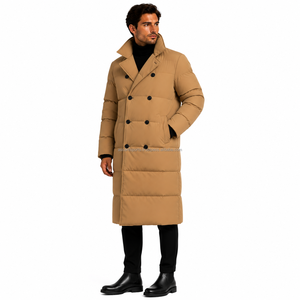 <b>Men</b> <b>Long</b> <b>Puffer</b> <b>Coat</b> Casual Winter Jacket Thick Padding High Collar Zip Front Outdoor Clothing Factory Direct Supply - Product Image 3