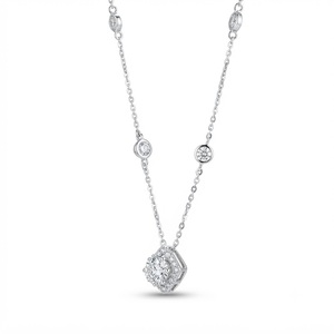 DEF Color VS VVS Clarity Round Lab Grown Diamond <b>Pendant</b> Necklace IGI Certified 10K 14K 18K <b>Solid</b> <b>Gold</b> Minimal Bezel Set Jewelry - Product Image 3