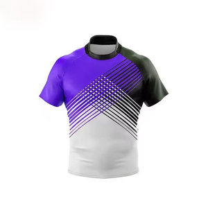 Vente d'usine : Maillots de rugby personnalisés respirants 100 % polyester, impression numérique sur le devant, unisexe, style rétro américain - Product Image 5