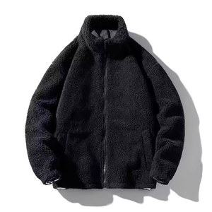 Private Label <b>Sherpa</b> <b>Fleece</b> <b>Jacket</b> Oversized Fit Full Zip Warm Casual Streetwear Manufacturer with Front Flap Pockets - Product Image 1