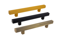 Pegangan Pintu Utama Aluminium Bertekstur Model Creeper Warna Emas Matt AB Hitam Sutra Matt Perlengkapan Pintu Masuk Modern