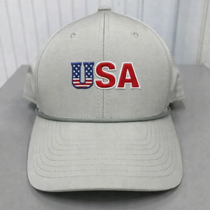 Casquettes de baseball brodées avec logo 3D USA, profil moyen, 6 panneaux, casquettes de sport fabriquées en OEM au Vietnam - Product Image 1