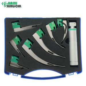 Adult Pediatric Use Disposable Stainless Steel Manual Fiber <b>Optic</b> Laryngoscope ENT Operation Scope Surgical Set - Product Image 1