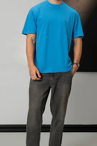 เสื้อยืดขายดีสำหรับผู้ชาย ผ้าทวิลโพลีเอสเตอร์ 100% เสื้อยืดโอเวอร์ไซส์ กันยับ พิมพ์ลายดิจิตอล ODM ลายเรียบ - Product Image 3