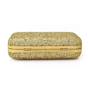 Pochette de soirée texturée dorée scintillante de luxe, motif écaille métallique, vente en gros, pour mariage et fête - Product Image 2