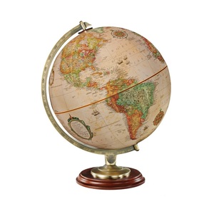 Globe terrestre vintage décoratif pour table, avec carte antique, base en bois, décoration pour bureau, salle d'étude, maison, cadeau - Product Image 1