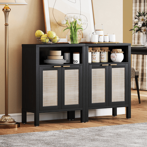 Credenza Ecologica in Legno Massello di Mango e Teak, Mobile per Sala da Pranzo, Soggiorno, Seminterrato e Uso Domestico - Product Image 1