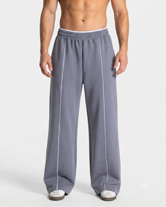 Ensemble de survêtement gris surdimensionné personnalisé pour homme avec détails contrastants – Sweat à capuche en molleton de coton de qualité supérieure et pantalon de survêtement à jambes larges – OEM & ODM - Product Image 5