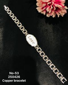 Elegante Brazalete de Cadena de Cobre Chapado en Oro y Plata - Diseño Geométrico Moderno para Unisex - Product Image 5