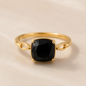 <b>Black</b> <b>Onyx</b> Cushion Cut 925 Silver Romantic Engagement Solitaire Promise Minimalist <b>Ring</b> Bands Gift for Her - Product Image 3