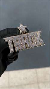 Collier Pendentif en Argent Sterling 925 Glacé avec Moissanite VVS, Lettres Initiales, Chiffres, Nom, Doré, Tendance, Passe le Testeur de Diamant - Product Image 4