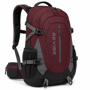 Sac à dos de randonnée REVIBE 30-40L en nylon léger, sac de sport d'extérieur rectangulaire à coque souple avec fermeture éclair, unisexe - Product Image 4