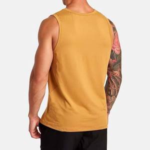 OEM Customized 100% Cotton Gym Tank Tops for Plus Size Men Casual Print Pattern Men's Casual Tank Tops Breathable Knitted Top - Product Image 5
