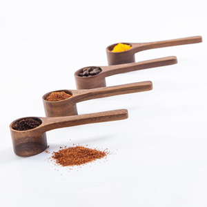Cucharas medidoras de madera natural para polvo, granos y harina, juegos de utensilios de servir hechos a mano - Product Image 4