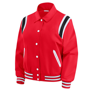 Factory Made <b>Women</b> <b>Varsity</b> <b>Jacket</b> Custom Team Letterman College <b>Bomber</b> Wool Baseball Coat OEM <b>Women</b> <b>Jacket</b> - Product Image 1