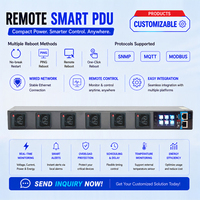 PDU intelligent pour rack 230V 16A IEC C39 avec verrouillage par bouton, 6 prises à contrôle individuel, usage industriel, modèle OEM, RoHS, LVD, centre de calcul