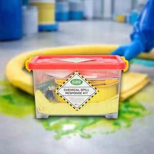 20L Chemical Spill Kit Clear <b>Box</b> Hazmat with Absorbent Pads <b>Socks</b> PPE for Acid Chemical Liquid Spill Industrial Use - Product Image 3
