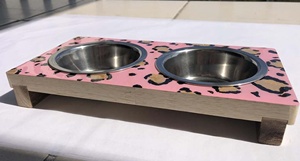 Supports de gamelles doubles en acier écologiques pour animaux de compagnie, de qualité alimentaire, personnalisables pour chiens et chats, intérieur/extérieur - Product Image 2