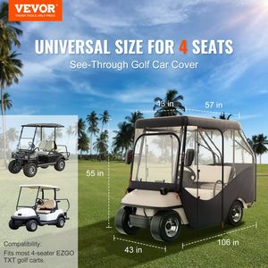 Coperture per Golf Cart a 4 Posti in Poliestere 600D, Copertura per Golf Cart con Finestre Trasparenti su 4 Lati, per Trolley da Golf 2+2 Posti - Product Image 2