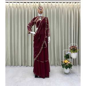 Belles robes de soirée Mirror Work Lehenga Saree pour les fêtes - Product Image 3