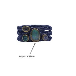 Wedding Wear 925 Sterling <b>Silver</b> Gold Plated Jewelry <b>Opal</b> Diamond Gemstone Women Wear Classic <b>Ring</b> - Product Image 5