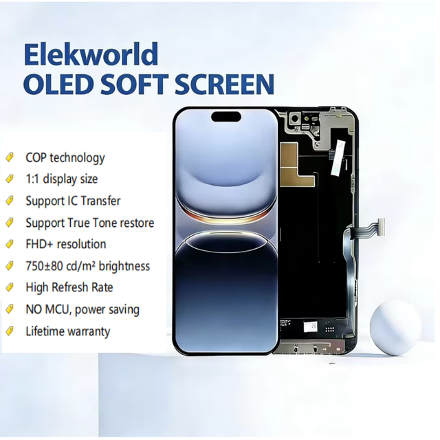 Soft Oled Incell Lcds for iphone 17 16 15 14 13 12 11 XS Max Replacement Touch Screen OEM Display Smartphone Assembly