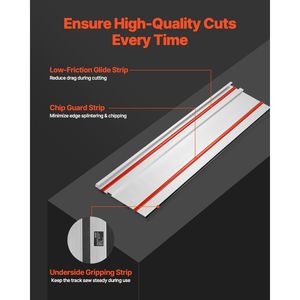 Kit de rails de guidage pour scie à onglet 110 cm avec 4 rails en aluminium extrudé et 3 connecteurs - Compatibilité avec rail de base - Product Image 6
