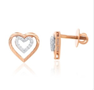 Pendientes de diseñador de oro rosa con diamantes naturales de primera calidad para mujer, tamaño regular, joyería fina de primera calidad, ligeros, a la moda, calidad de exportación - Product Image 6