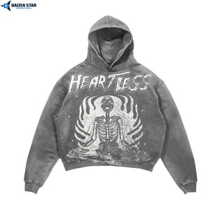 Sweat à capuche vierge premium épais en molleton de coton, personnalisable avec logo, vente en gros - Product Image 4