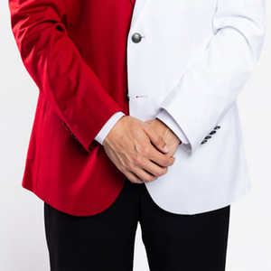 Blazer Premium Unisex de Dos Caras con Cierre de Cremallera, Rojo y Blanco, para Bodas, Fiestas, Novios, Abrigo Formal Ligero, Venta al Por Mayor OEM - Product Image 6