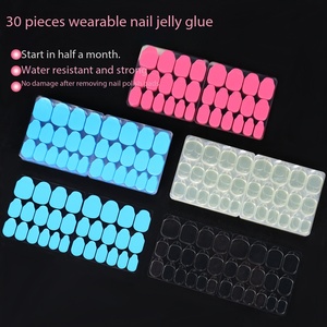 Pegatinas de gel semicurado de color puro para uñas, 30 piezas, autoadhesivas, para decoración de uñas DIY para adultos, 2D, no tóxicas, en bolsa. - Product Image 5