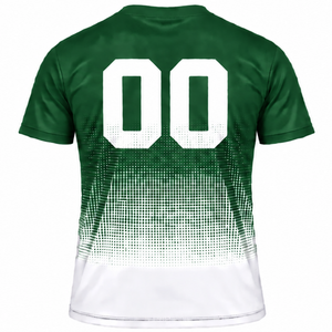 Forest Green and <b>White</b> Gradient Sublimation <b>T</b> <b>Shirt</b> Men Short Sleeve Crew Neck Custom Printed Sports Training Performance - Product Image 2