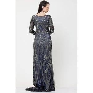 Robe de soirée longue pour femme au design élégant, col cœur, sans bretelles |   Tenue de soirée formelle haut de gamme avec broderie naturelle - Product Image 3