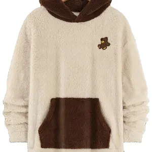 OEM Men's Cartoon Printed <b>Teddy</b> Fleece <b>Hoodie</b> With Inner Fleece Lining for Autumn and Winter Custom Hoodies for Men and <b>Women</b> - Product Image 1