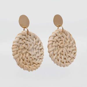 Boucles d'oreilles en rotin écologiques BEST SELLING Glory – Boucles d'oreilles pendantes en bois faites à la main pour femmes, cadeau - Product Image 4